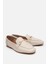 Kadın Deri Ekru Tokalı Loafer 4