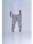 Beyaz - Siyah Grafiti Desenli Baget Pantolon CC250118 2
