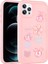 Apple iPhone 12 Pro Max Kılıf Kabartma Figürlü Parlak Tkdr Toys Silikon Kapak-Pembe 1
