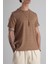 Jakarlı Kahve Örme T-Shirt 4
