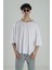 Fakir Kol Beyaz Oversize Viscon T-Shirt 1