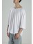 Fakir Kol Beyaz Oversize Viscon T-Shirt 2