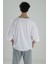Fakir Kol Beyaz Oversize Viscon T-Shirt 4