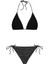 Siyah Lureks Büzgülü Üçgen Bikini Takım 2
