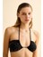 Parlak Taşlı Gipeli Siyah Halter Bikini Takım 2