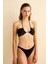 Parlak Taşlı Gipeli Siyah Halter Bikini Takım 3