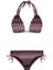 Uzun Üçgen Renkli Triko Bikini Takım 1