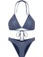 Renkli Simli Triko Üçgen Bikini Takım 1
