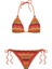 Büzgü Detaylı Renkli Triko Üçgen Bikini Takım 1