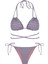 Bağlama Detaylı Desenli Üçgen Bikini Takım 1
