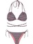 Bağlama Detaylı Desenli Üçgen Bikini Takım 1