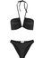 V Detaylı Parlak Siyah Bikini Takım 1