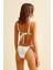 Mint Yeşil Saten Düğüm Detaylı Üçgen Bikini Takım 2