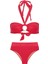 Tokalı Kırmızı Dokulu Straplez Bikini Takım 1