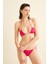 Halter Yaka Fuşya File Bikini Takım 3