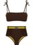 Straplez Yüksek Bel Kahve Bikini Takım 1