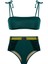 Straplez Yüksek Bel Yeşil Bikini Takım 1