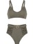 V Kesim Açık Haki Bikini Takım 3