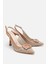 Kadın Bej Hasır Detaylı Arkası Açık Topuklu Ayakkabı 2