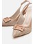 Kadın Bej Hasır Detaylı Arkası Açık Topuklu Ayakkabı 3