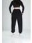 Paça Lastikli Pileli Siyah Jogger Pantolon 4