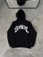 Üç Iplik Kapşonlu Baskılı Oversize Sweatshirt- Siyah 1
