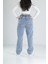 Şerit Detaylı Mavi Baggy Kot Pantolon 4