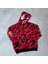 Unisex 2 Iplik Bape Kapüşonu Fermuarlı Hırka - Kırmızı 1