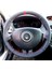 Dikişli Direksiyon Kılıfı Karbon Deri Nokta Deri Kırmızı Yüzük Kırmızı Dikişli Renault Clio 1