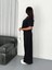 Osy Modal Yumuşak Dokulu Kumaş Bisiklet Yaka T-Shirt Bol Paça Pantalon Ikili Takım -Siyah 3