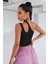 Kadın Siyah Tek Omuz Cut Out Detaylı Crop Top Bluz 2