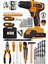 E-1537 Lion 2 Akülü Metal Şanzıman Turbo Şarjlı Matkap Vidalama 37 Pcs Set 18TORQ 1