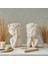 Çiçek Taçlı Kız Beton Biblo Ikili Set | Dekoratif Beton Saksı 1