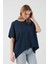 Yazı ve Fiyonk Nakışlı Oversize Tişört 3