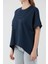Yazı ve Fiyonk Nakışlı Oversize Tişört 5