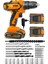 Japon Technology 58V 8AH M-5 Metal Şanzıman Şarjlı Çift Akülü Vidalama 27PRÇ Uç Setli 1