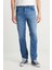Texas Straight Fit Normal Bel Düz Paça Koyu Mavi Pamuklu Esnek Denim Jean Pantolon 3