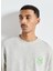 Bisiklet Yaka Gri Melanj Erkek T-Shirt MZOF02AE25GCPVB 3