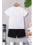 Bisiklet Yaka Erkek Çocuk Takımı ve Kız Çocuk Takımı Pamuklu T-Shirt ve Şort, Yazlık Konforlu Takım 2