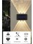 1 Adet - Modern 6 Ledli Solar Çift Taraflı Aplik Güneş Enerjili Duvar Aydınlatma Lambası (Gün Işığı 1