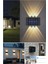 1 Adet - Modern 6 Ledli Solar Çift Taraflı Aplik Güneş Enerjili Duvar Aydınlatma Lambası (Gün Işığı 4