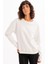 Bisiklet Yaka Basic Kalıp Ekru Kadın Sweatshirt Eşofman Üstü - Aura 3