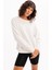 Bisiklet Yaka Basic Kalıp Ekru Kadın Sweatshirt Eşofman Üstü - Aura 5