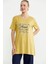 Baskılı Bisiklet Yaka Tunik Tişört - Hardal 2
