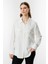 Kapak Cepli Düğmeli Ekru Kadın Gömlek 3526-2Y5 2