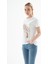 Çiçek Baskılı Beyaz Kadın T-Shirt 0085-2Y5 2