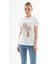 Çiçek Baskılı Beyaz Kadın T-Shirt 0085-2Y5 4