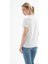 Çiçek Baskılı Beyaz Kadın T-Shirt 0085-2Y5 5