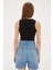 Kolsuz Sıfır Yaka Siyah Kadın Crop 0479-2Y5 5