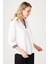 Gömlek Yaka Yarım Kollu Ekru Kadın Bluz 1025-2K5 3